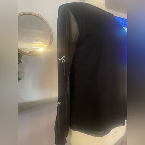 Harlow and Rose M metal/rhinestone bows on sleeves